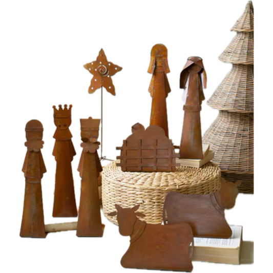 Rustic Metal Nativity Scene