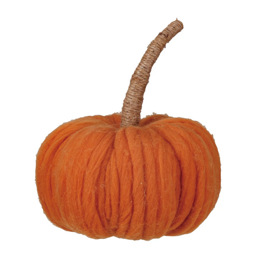 Wool Pumpkin with Jute Wrapped Stem